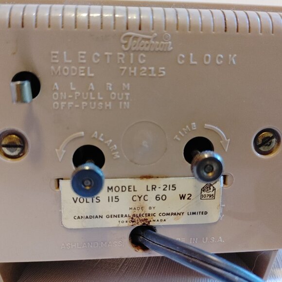 VINTAGE General Electric Desk Clock MCM GE Model LR-215 - Picture 5 of 8